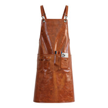 Professional PU Leather Barbershop Apron For Kitchen Staff Hair Stylists CAMELS