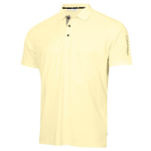 (L, Lemon) Calvin Klein Mens Club Golf Lightweight Breathable Wicking Polo Shirt