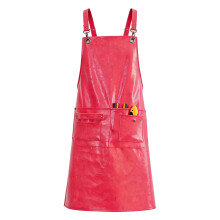 Professional PU Leather Barbershop Apron For Kitchen Staff Hair Stylists Rose red