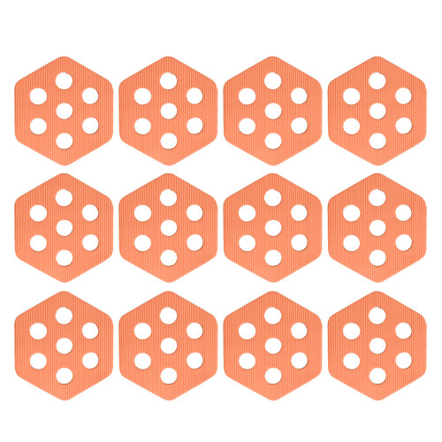 12pcs Hexagonal Cutout Surfboards Tractions Pad with Enhanced Grip and Stability Orange