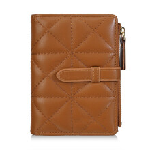 Bifold Cash Card Holder Bag Compact Wallet PU Leather Purse Slim Short Wallets Brown
