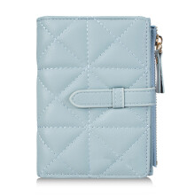 Fashion Wallet Small Compact Wallet,Women Short Wallet,PU Leather Bifold Wallet Blue