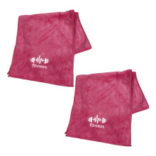 2 Piece Absorbent Gym Towel Fast Drying For Workout Exercise Pool And Athletics Rose Pink