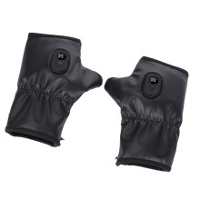 Half Finger Heated Gloves Temperature Adjustable for Cold Weather Hiking Camping Black
