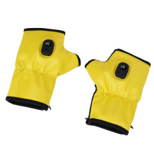 Temperature Adjustable Half Finger Heating Ski Gloves for Skiing Hiking Cycling Yellow