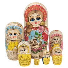 Artistic Stacking Dolls 7-Tiers Handpainted Traditional Russian Matryoshka Doll
