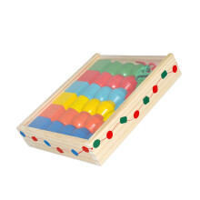 Educational Wooden Threading Bead Lacing Toy For Toddler Shape Color Recognion