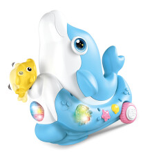 Whimsical Floating Ball Dolphin Toy With 6 Nursery Rhymes For Babies yellow