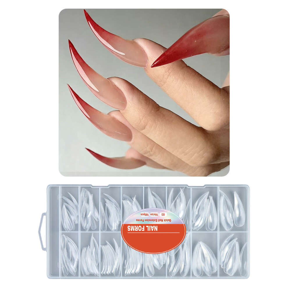 160Pcs Easy DIY Nail Lengthening Molds Nail Extension Tips ABS Clear Quick Setup 03