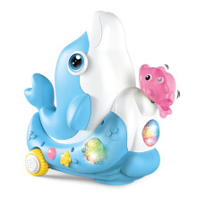 Fun Animated Dolphin Toy Floats Ball And Plays Happy Songs LED Light pink