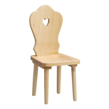 Simulation Wooden Chair Hollowed Heart Design Model Figurine Miniature Wood color