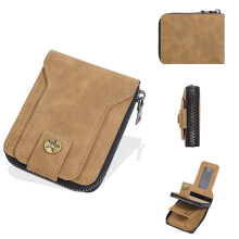 Mens Business Essential Card Organizer PU Leather Retro Design Portable Magnetic Brown