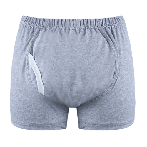 Comfortable Reusables Incontinence Pants Soft Cotton Material For Elderly grey L