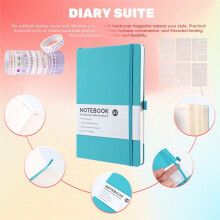 Kit de Journal à Pois, Carnet de Notes à Couverture Rigide A5, Pages Numérotées, Kit de Journal à Pois pour Débutant, Bleu