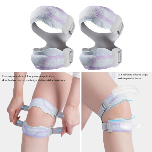 2PCS Adjustable Strap Patella Strap Stabilizers For Running Hiking Badminton  light  P 2
