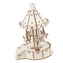 Safe Fun Wooden DIY Carousel with Balance Design for Child Learning Science