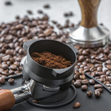 Imbuto Dosatore Espresso, Imbuto Dosatore Caffè Barista nel Alluminio Metallo Compatibile per Portafiltro 54Mm -Nero