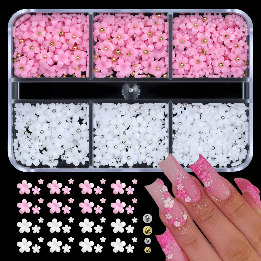 Five Petals Flower Nail Art Accessories With Multiple Independent Storage Slots 01 color