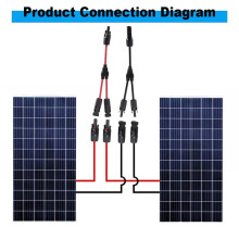 Y-Grenkontakt 1 Till 2 Parallellanslutning Solcellskontakt Fotovoltaisk Paneladapter för Batteriplattans Monteringsgrupplinje