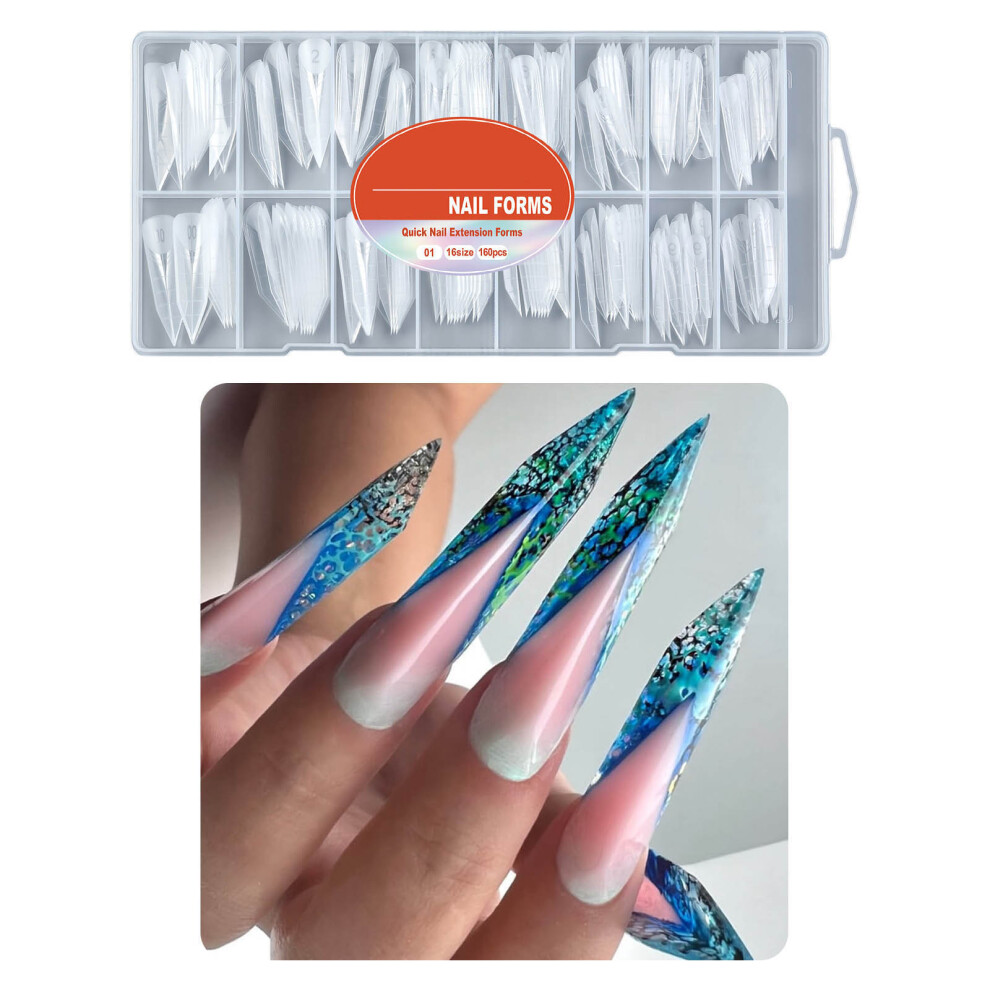 160Pcs False Nail Tips Clear Nail Extension Mold Professional Simple Application 01