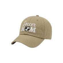 Unique Soccer Mother Cap Cotton Detailed Embroidery Hat For Casual Sporty Looks Khaki