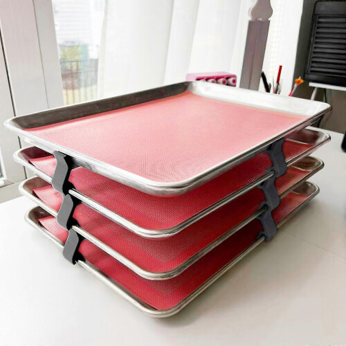 (Blue) Baking Sheet Stacker Set Baking Tray Stacker Tray Divider Freeze Drying Tray Bracket Rack Sheet Stacker Space Saving  Blue