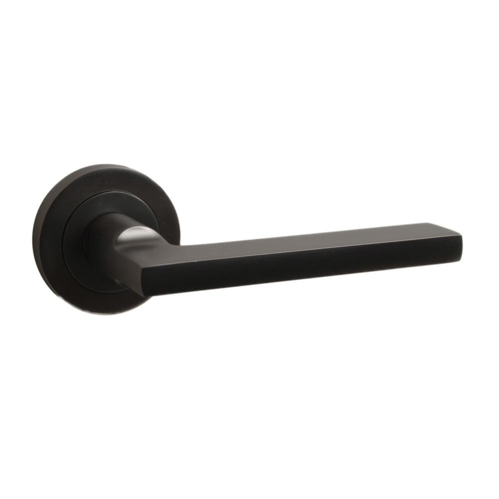 Dzina Design Naxos Lever On Rose Door Handle In Gunmetal For Internal Doors 5057670113542