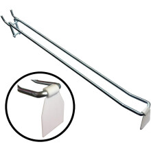 Fort Fasteners Pegboard Hooks, Bzp, Looped With Plastic Price Tag Flap 300mm Bzp Premier 1 Hook