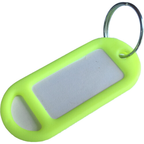 Bulk Hardware Key Ring Label Tags And Rings 48mm Fluorescent Yellow Trade 5 Label Tags