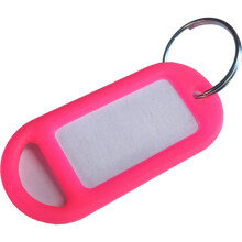 Bulk Hardware Key Ring Label Tags And Rings 48mm Fluorescent Pink Trade 18 Label Tags