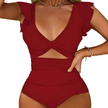 Slim Fitting Professional Training Swimwear Tankini With Superior Flexibility Claret L