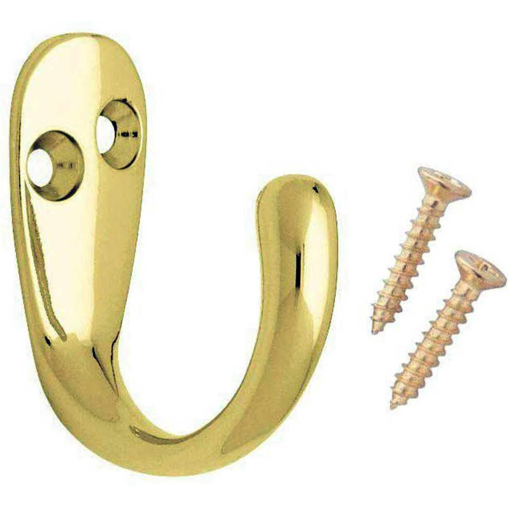 Fort Fasteners Robe Hooks Single Chrome Plated Pack Of 4