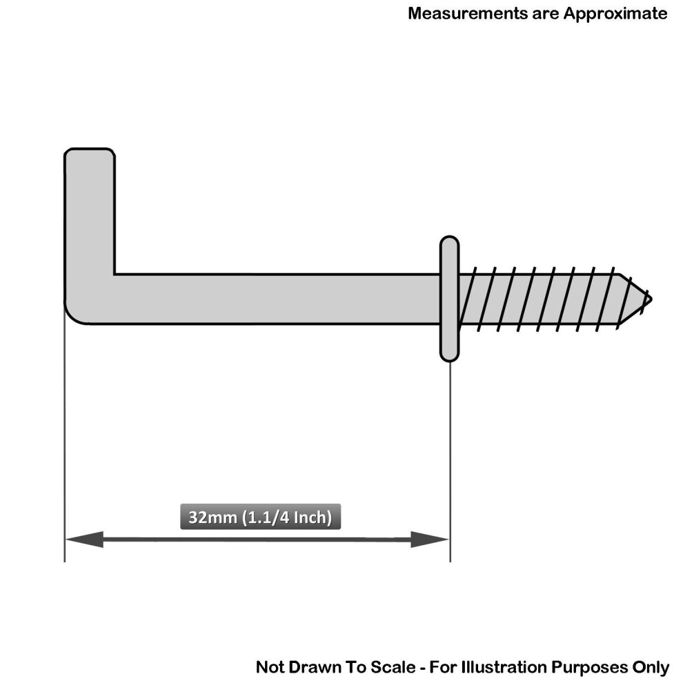 Fort Fasteners Square Dresser Hook Shouldered 32Mm (1.1/4 Inch) White Pvc Coated Pack Of 100
