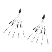 2Pcs Umbrella Fishing Lures Rig Sea Fishing Tackle for Freshwater And Red mesh pattern