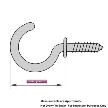 Fort Fasteners Cup Hooks, Shouldered 25mm (1 Inch) White Plastic Coated 25 Hooks