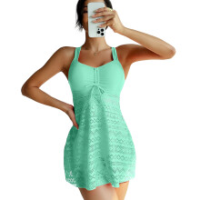 Fashionable Two Piece Modest Swimsuit Conservative Tankini Top And Boyshorts Emerald S