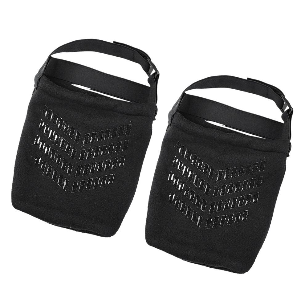 Black Gentle Fleece Half Foot Cast Socks Adjusted Straps For Foot Health Warmth