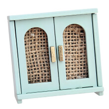 Handcraftable Miniature Wood Cabinet For Dollhouses Scenes Model Building Blue