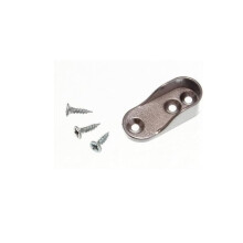 Dzina Wardrobe Rod Rail Socket End Support, Oval Bracket 15mm x 32mm, Nickel Plated (Pack of 2)