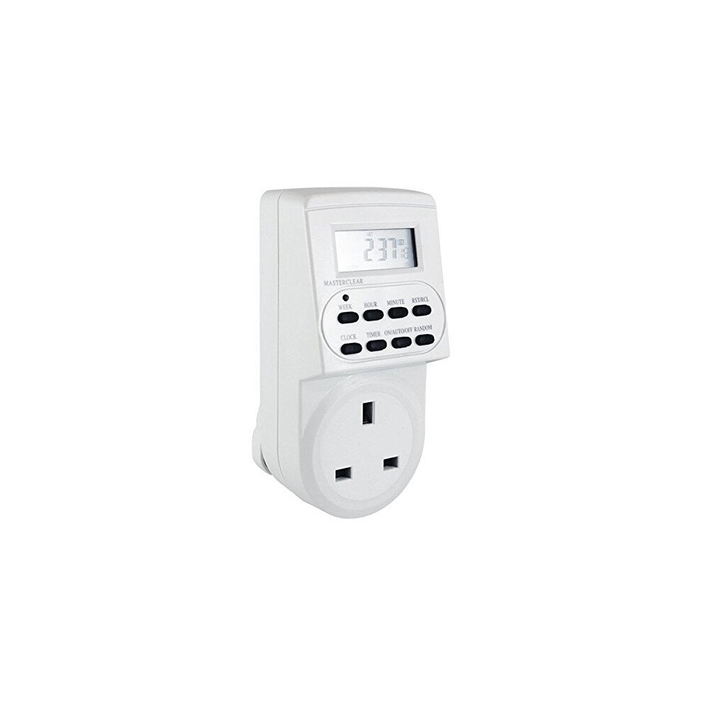 Electronic Digital Timer Mains Socket Plug-In 7 Day 12 24 Hour 5060398693982