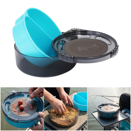 2 Separate Layers Baits Box For Outdoor Use Baits Tray Fine Workmanship Sky Blue 24cm 2