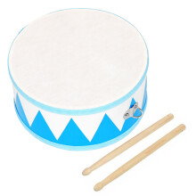 Hand Drum Double-sided Tambourine Percussion Instrument Portable Kids Musical Blue white