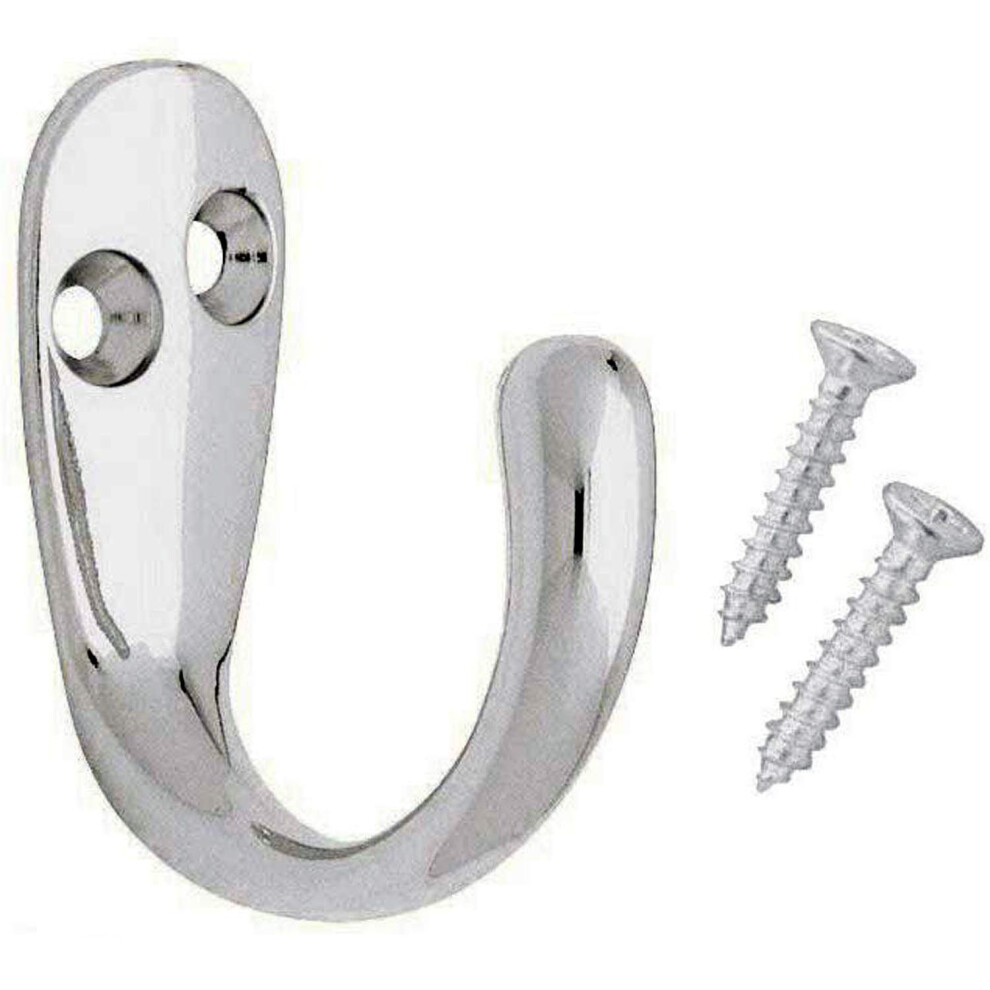 Fort Fasteners Robe Hooks Single Brass Plated Pack Of 2