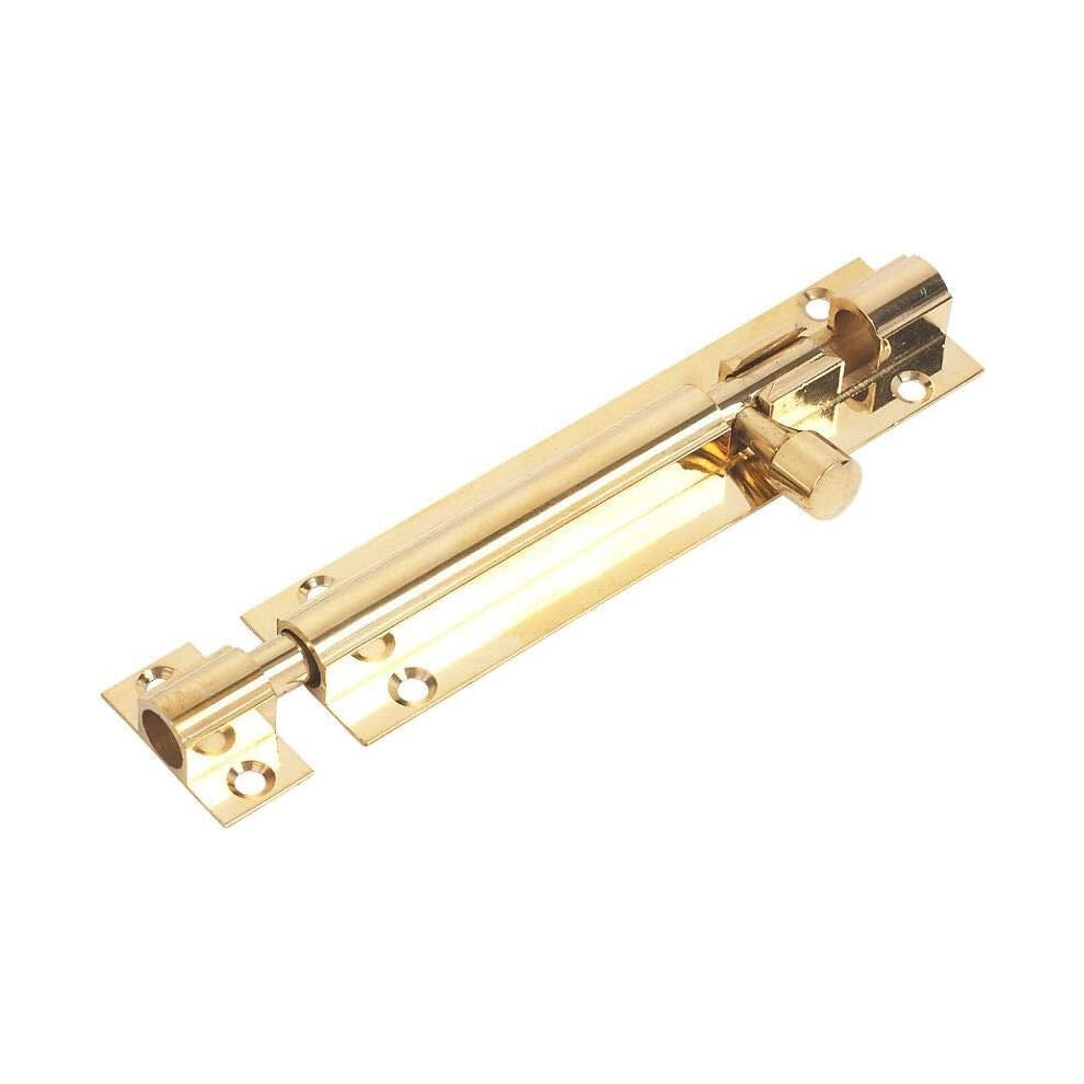 Dzina Barrel Bolt Straight 100Mm X 25Mm 4 Inch Brass Finish Door Bolt Barrel Slide Lock Includes Screws - Image 2