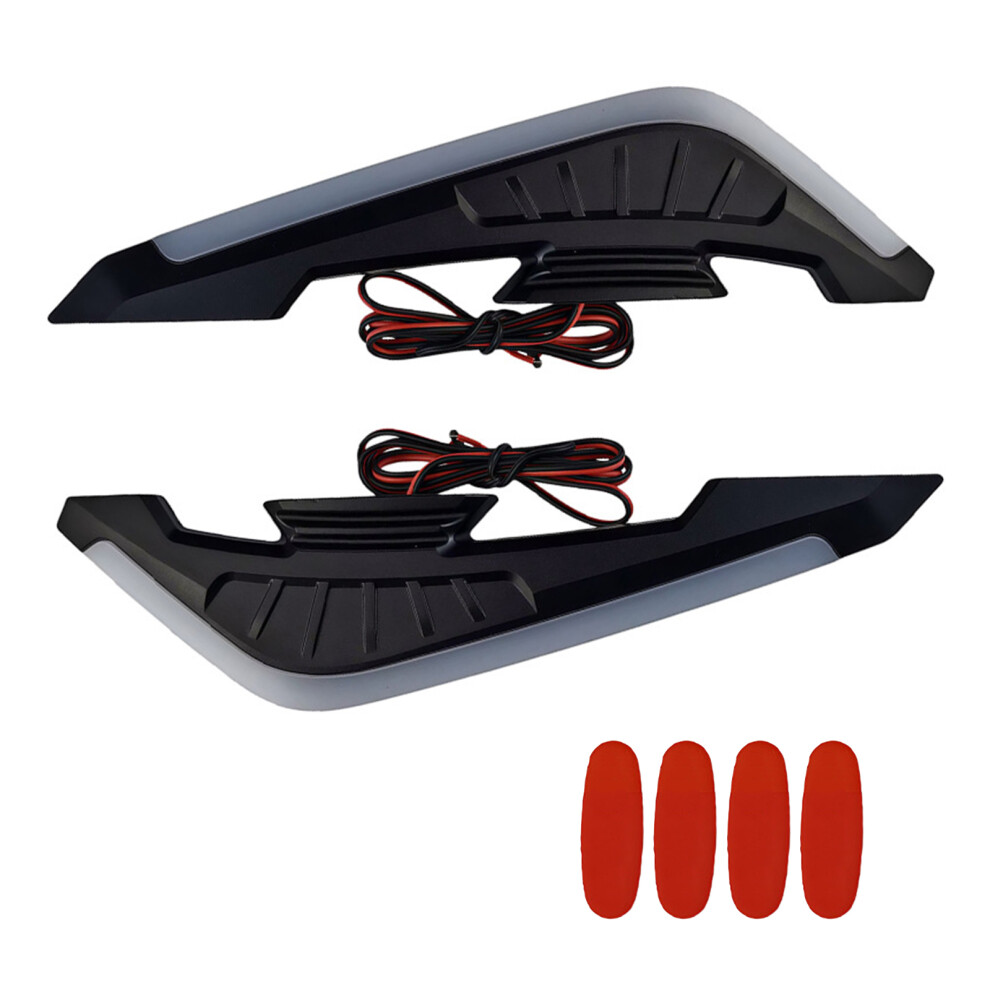 Motorcycle Side Spoiler Fairing With Led Lamp For Bike Wind Reduction Appearance White 7754004703735