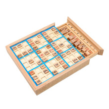 Original 9x9 Sudoku Wooden Board Thinking Exercise For Children Family Bonding Blue