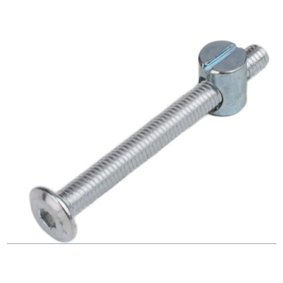 Furniture Cot Bed Bolt Allen Head With Barrel Nuts (10, Zinc Plated, 100Mm) 5057670111067