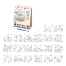Children Watercolor Drawing Notebook Twin Coil Binding Sketching Pad for Kid sea and fish