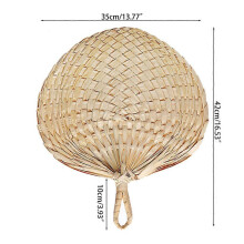 Chinese Style Handmade Fan Natural Hand Weaving for Palm Leaf Fan Blades Portable Cooling Fan for Child and Adult