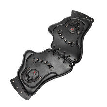 Premium PU Leather Exhaust Heat Shield For Motorcycle Side Saddles Protection Black FBG512